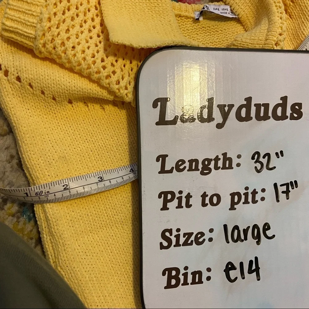 Zara yellow knit sleeveless sweater‎ dress collared open back large - Picture 7 of 7